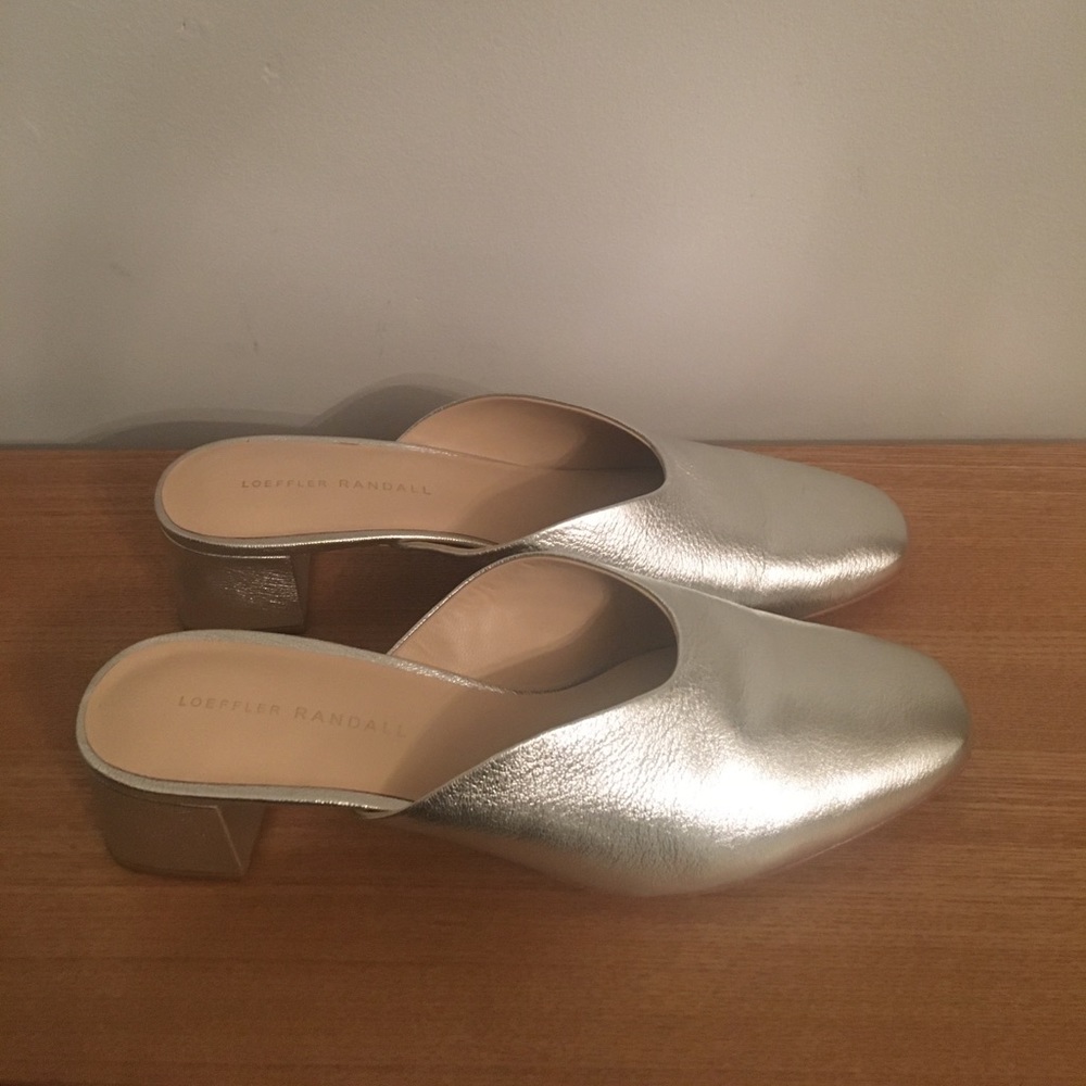 Loeffler Randall Silver Lulu Mule - Size 9